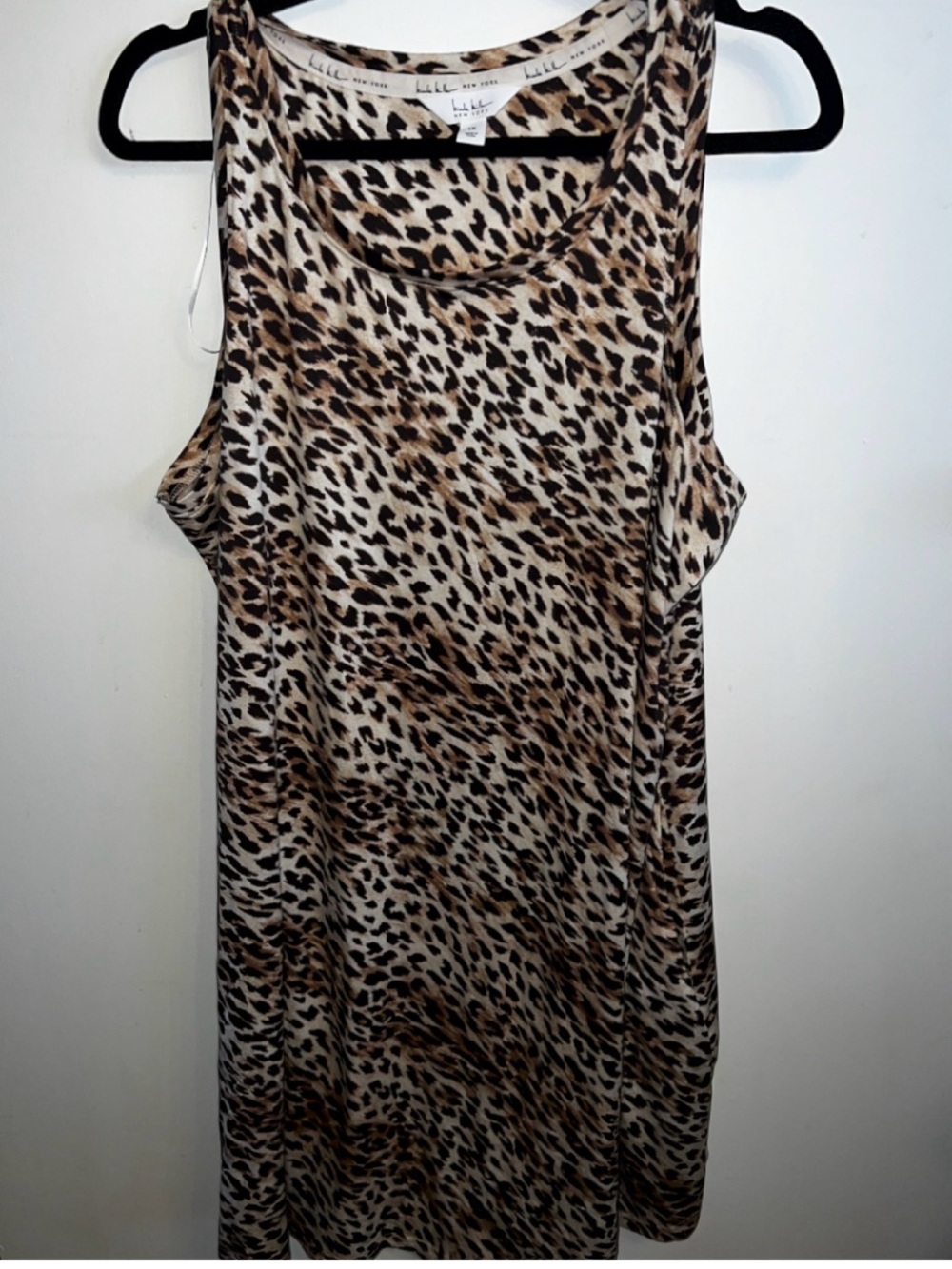 Sleeveless Leopard Print Midi Dress in Brown/Biege